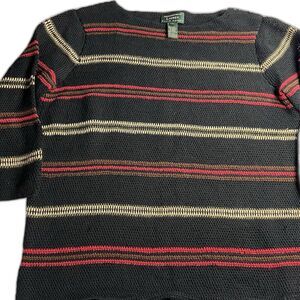 Exclusive Hand Knit Lauren Ralph Lauren Womens L Linen Cotton Sweater Excellent